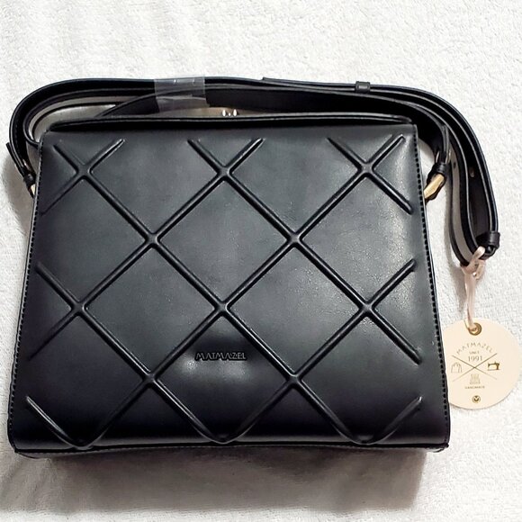 Matmazel "THENA" Shoulder Bag- Pink & Black- 24" Shoulder Strap- 4 Compartments - Picture 8 of 15